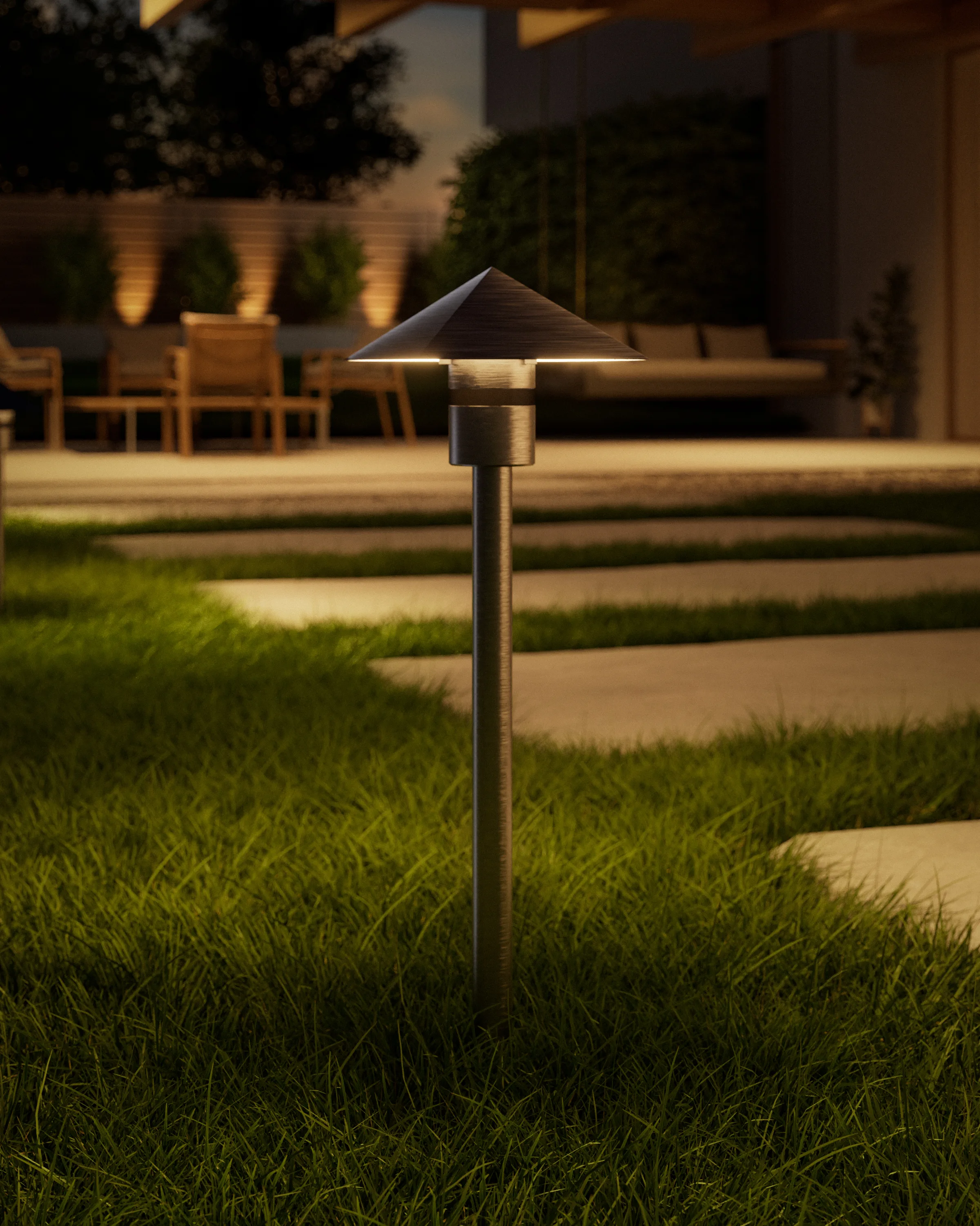 Coastal Source VIA path light in an outdoor setting