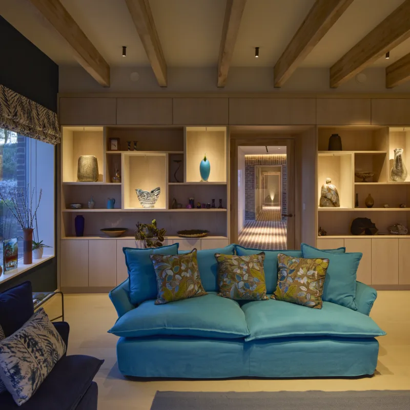 Living room with Orluna architectural lighting