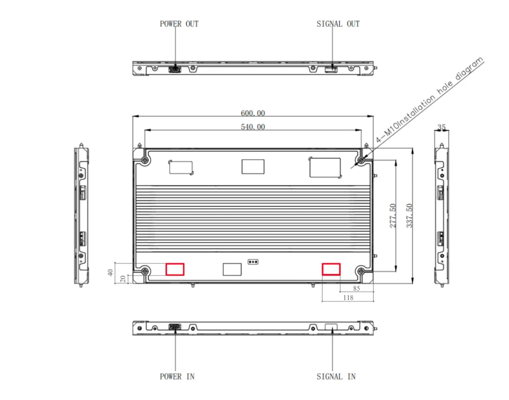 AWALL C-Series cabinet dimensional drawing from the manufacturer technical document