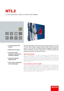 First page of the original Barco NT1.2 specification sheet.