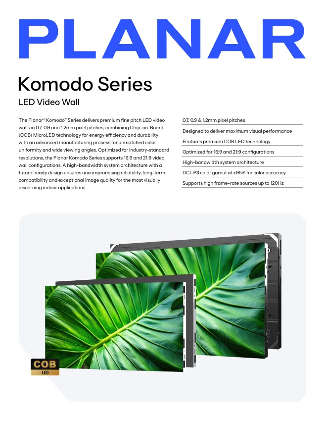 Cover of the original Planar Komodo Series brochure.