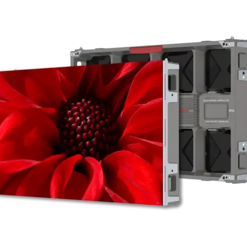 Planar Luminate Ultra W outdoor MicroLED cabinet displaying a flower