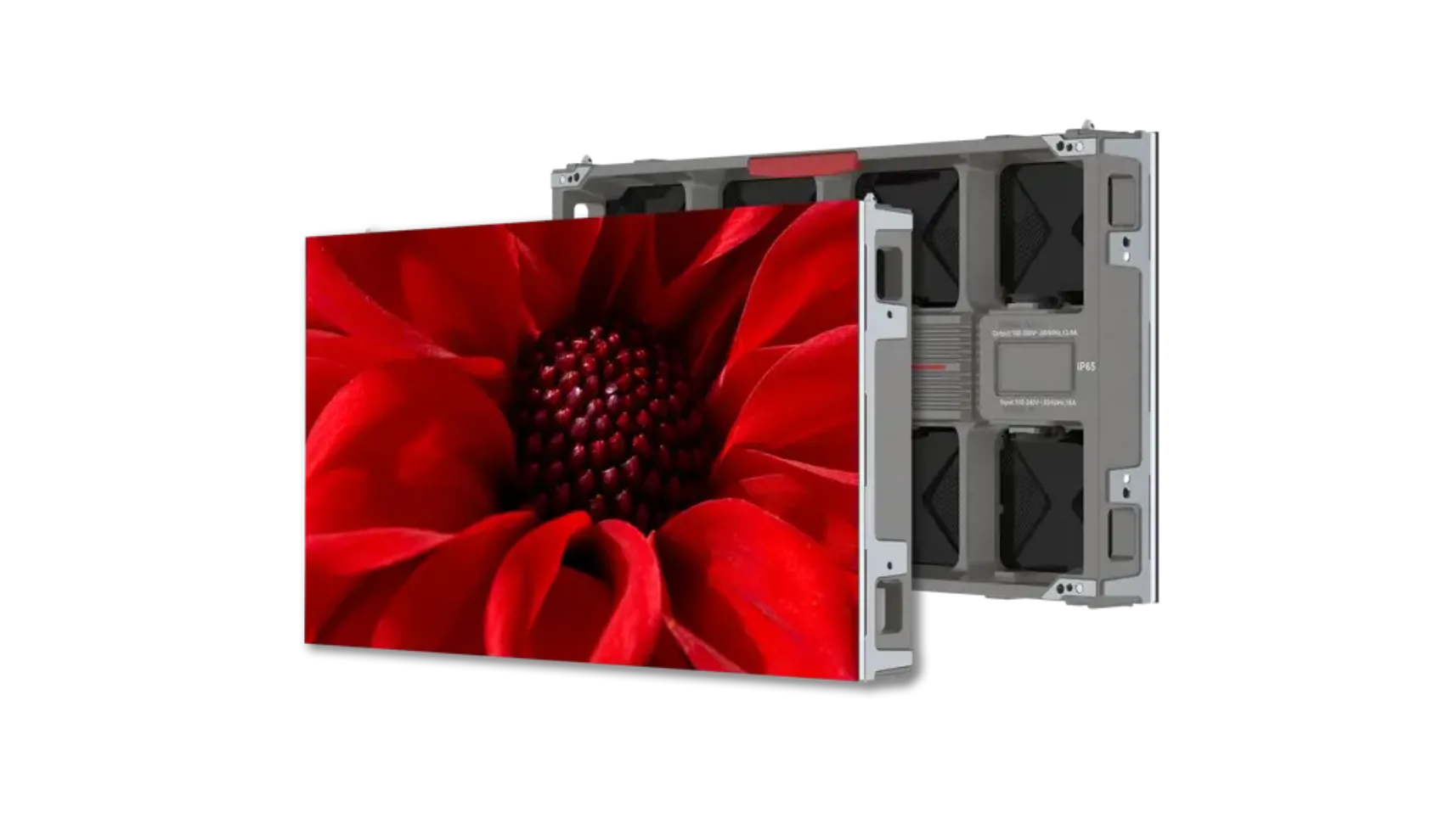 Planar Luminate Ultra W outdoor MicroLED cabinet displaying a flower
