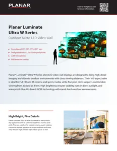 Cover of the original Planar Luminate Ultra W Series brochure.